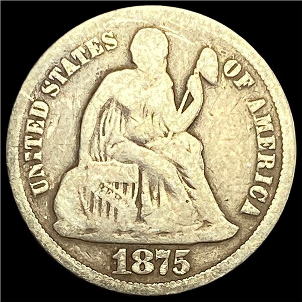 1875-CC Seated Liberty Dime NICELY CIRCULATED