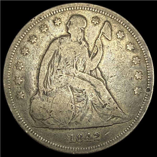 1842 Seated Liberty Dollar LIGHTLY CIRCULATED