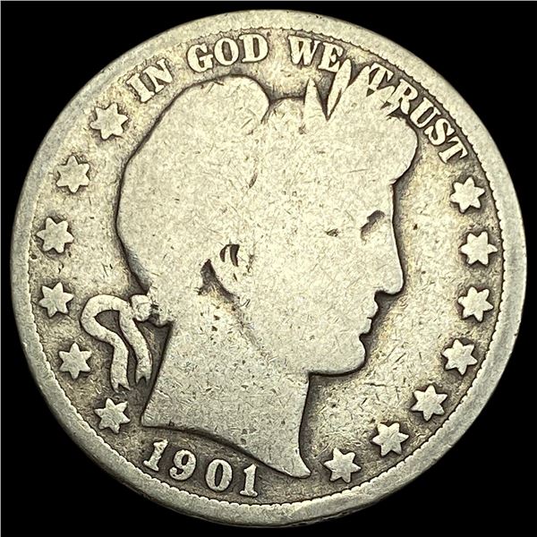1901-O Silver Barber Half Dollar NICELY CIRCULATED