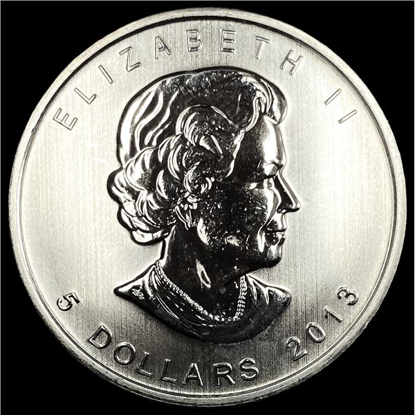 2013 1oz Silver $5 Canadian Maple Leaf GEM BU