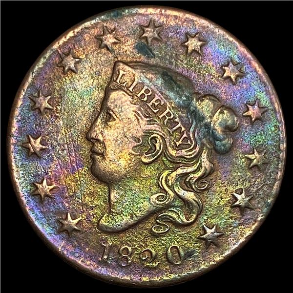 1820 Coronet Head Large Cent LIGHTLY CIRCULATED