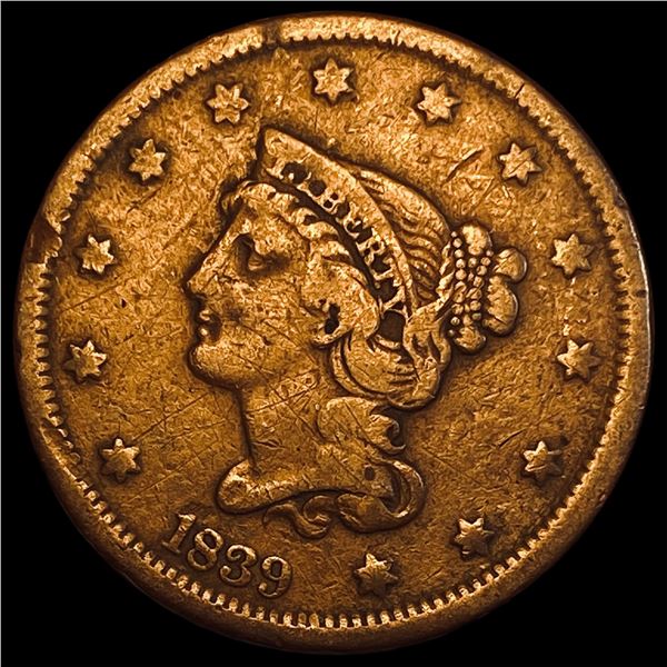 1839 Coronet Head Large Cent LIGHTLY CIRCULATED