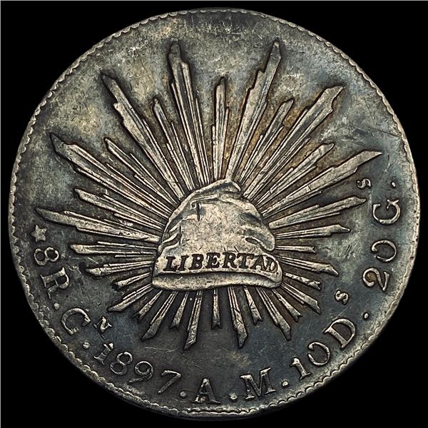 1897Cn AM Mexico Silver 8 Reales HIGH GRADE