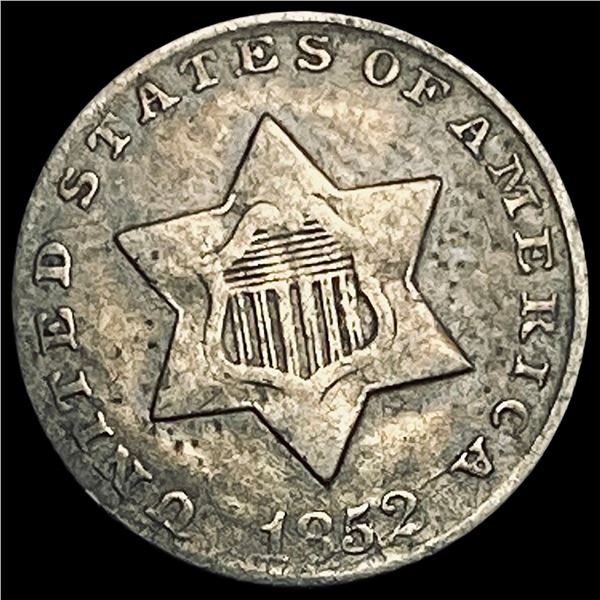 1852 Silver Three-Cent Piece NEARLY UNCIRCULATED