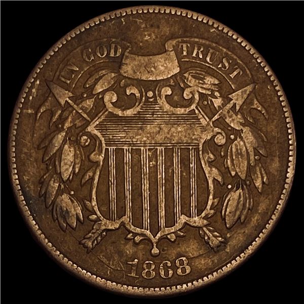 1868 Bronze Two-Cent Piece NICELY CIRCULATED
