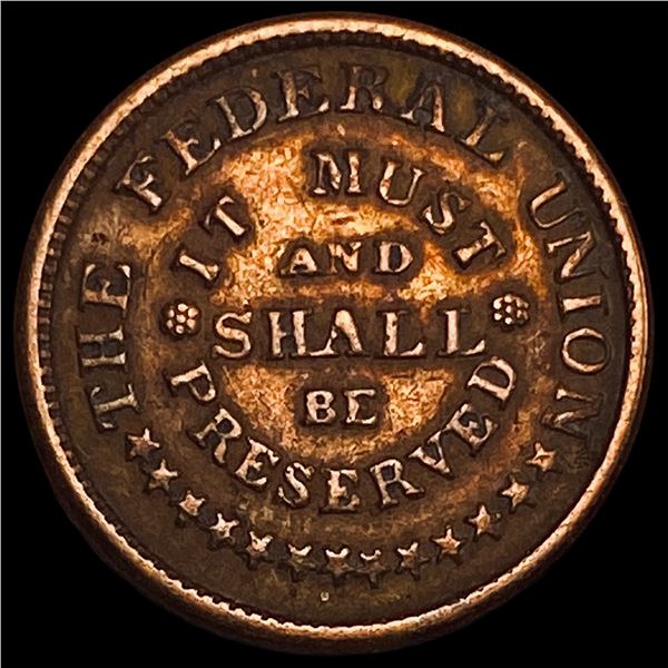 1863 Civil War Token-Army & Navy LIGHTLY CIRCULATED