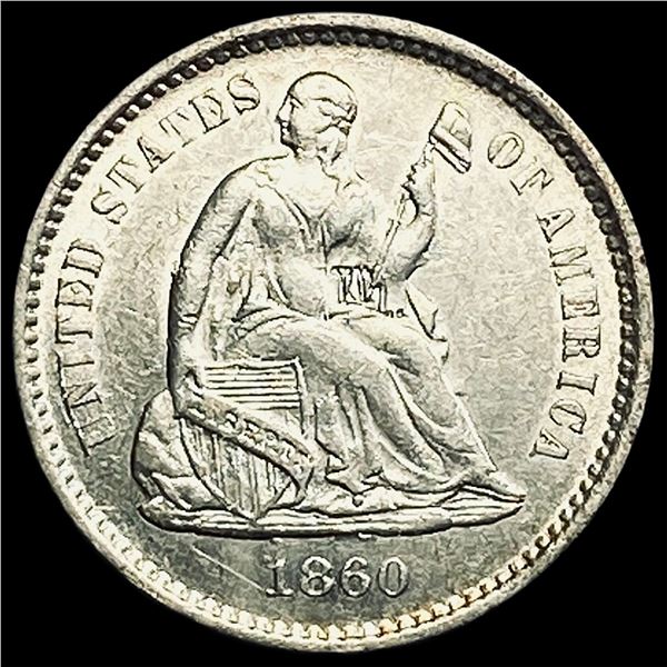 1860-O Seated Liberty Half Dime CLOSELY UNCIRCULATED