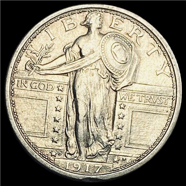 1917-D Type 1 Standing Liberty Quarter CHOICE AU
