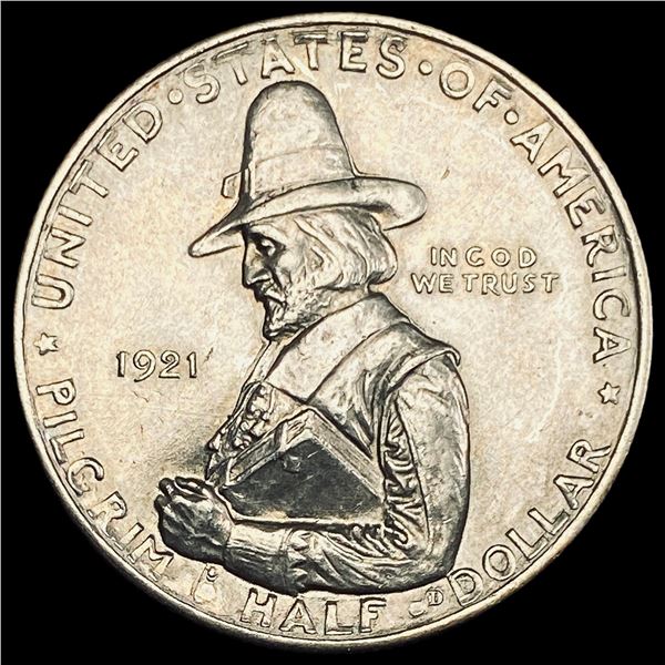 1921 Silver Pilgrim Half Dollar CLOSELY UNCIRCULATED