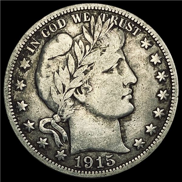 1915-S Silver Barber Half Dollar LIGHTLY CIRCULATED