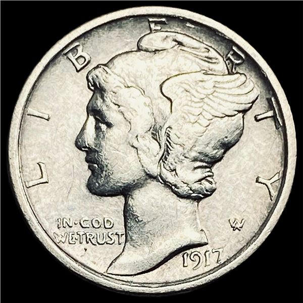 1917-D Silver Mercury Dime CLOSELY UNCIRCULATED