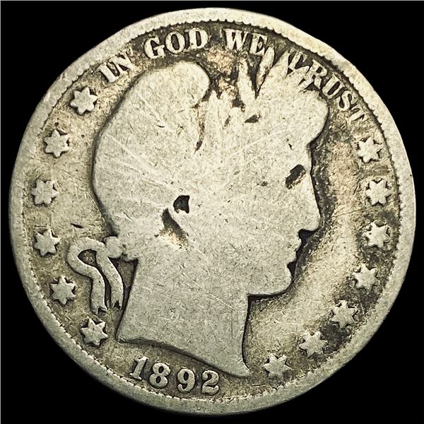 1892 Silver Barber Half Dollar NICELY CIRCULATED