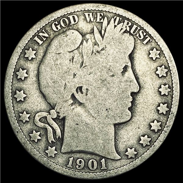 1901-S Silver Barber Half Dollar NICELY CIRCULATED