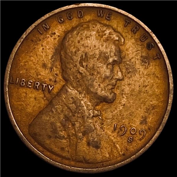 1909-S Lincoln Wheat Cent LIGHTLY CIRCULATED