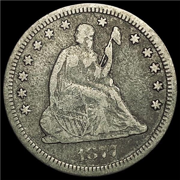 1877-CC Seated Liberty Quarter LIGHTLY CIRCULATED