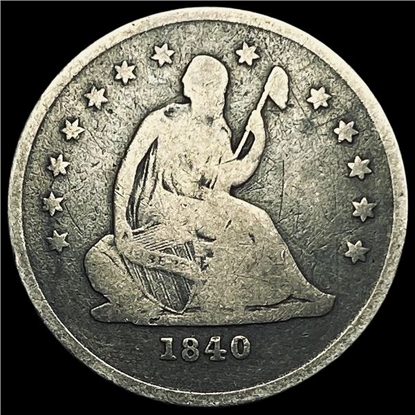 1840-O Seated Liberty Quarter NICELY CIRCULATED