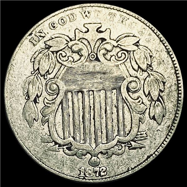 1872 Shield Nickel NEARLY UNCIRCULATED