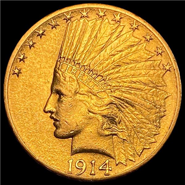 1914-S Indian Head $10 Gold Eagle CLOSELY UNCIRCULATED