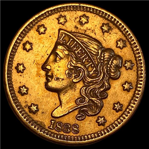1838 Braided Hair Large Cent CLOSELY UNCIRCULATED