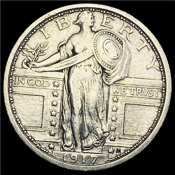 1917 Type 1 Standing Liberty Quarter NEARLY UNCIRCULATED