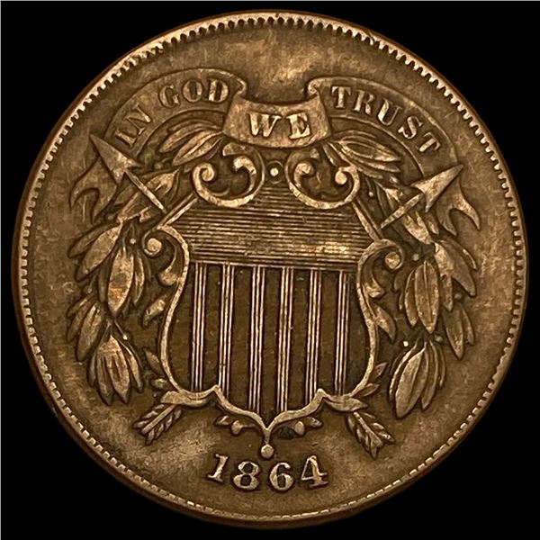 1864 Bronze Two-Cent Piece NEARLY UNCIRCULATED