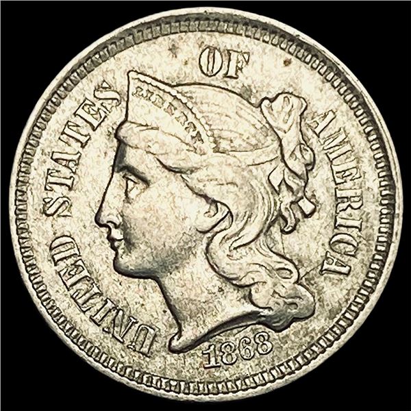 1868 Nickel Three-Cent Piece CLOSELY UNCIRCULATED