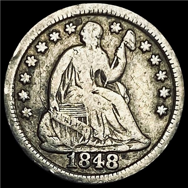 1848 Seated Liberty Half Dime LIGHTLY CIRCULATED