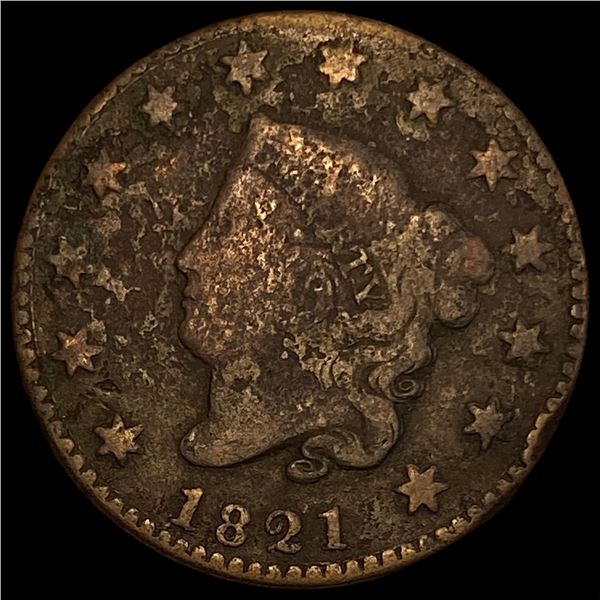 1821 Coronet Head Large Cent NICELY CIRCULATED
