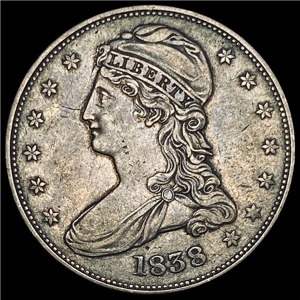 1838 Capped Bust Half Dollar NEARLY UNCIRCULATED