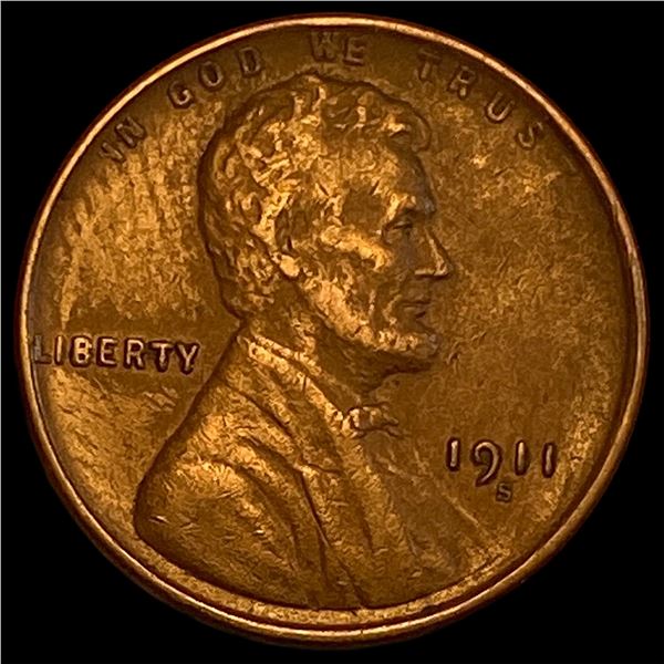 1911-S Lincoln Wheat Cent NEARLY UNCIRCULATED