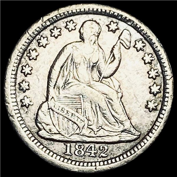 1842 Seated Liberty Half Dime CLOSELY UNCIRCULATED