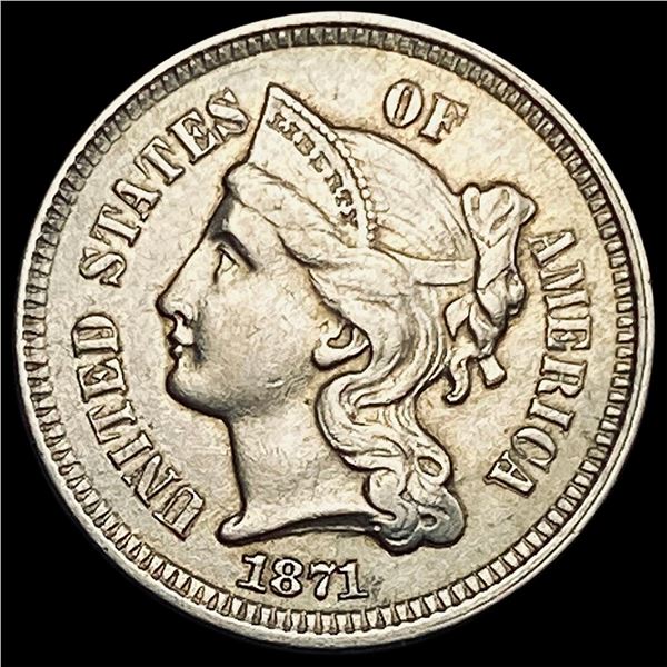 1871 Nickel Three-Cent Piece CLOSELY UNCIRCULATED