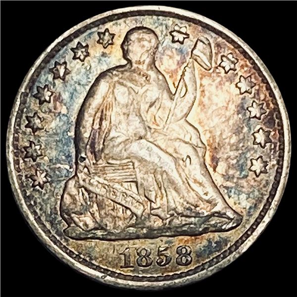 1858-O Seated Liberty Half Dime CLOSELY UNCIRCULATED