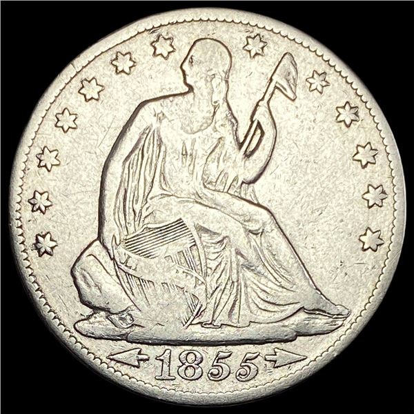 1855-O Arrows Seated Liberty Half Dollar LIGHTLY CIRCULATED