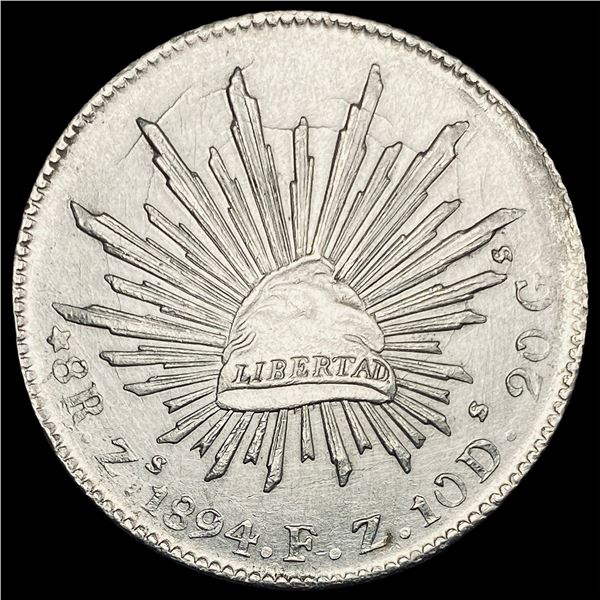 1894Zs FZ Mexico Silver 8 Reales CLOSELY UNCIRCULATED