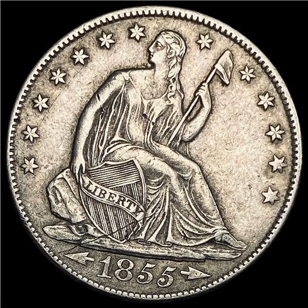 1855-O Arrows Seated Liberty Half Dollar NEARLY UNCIRCULATED