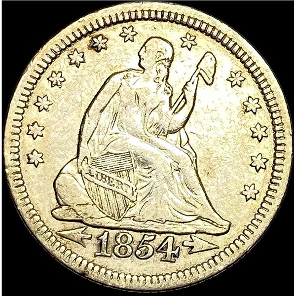 1854 Arrows Seated Liberty Quarter NEARLY UNCIRCULATED