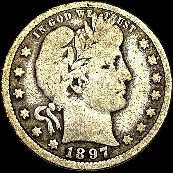 1897-O Silver Barber Quarter NICELY CIRCULATED