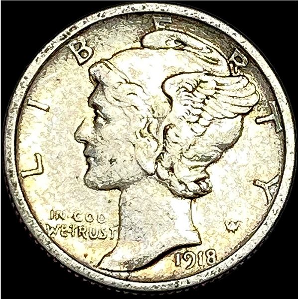 1918-S Silver Mercury Dime NEARLY UNCIRCULATED