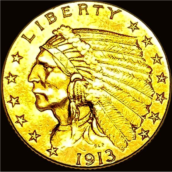 1913 Indian Head $2.5 Gold Quarter Eagle CLOSELY UNCIRCULATED