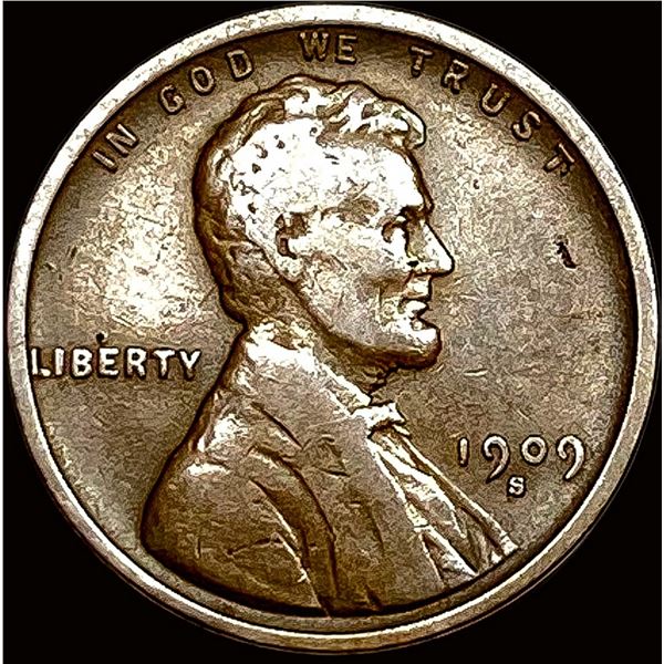1909-S Lincoln Wheat Cent LIGHTLY CIRCULATED