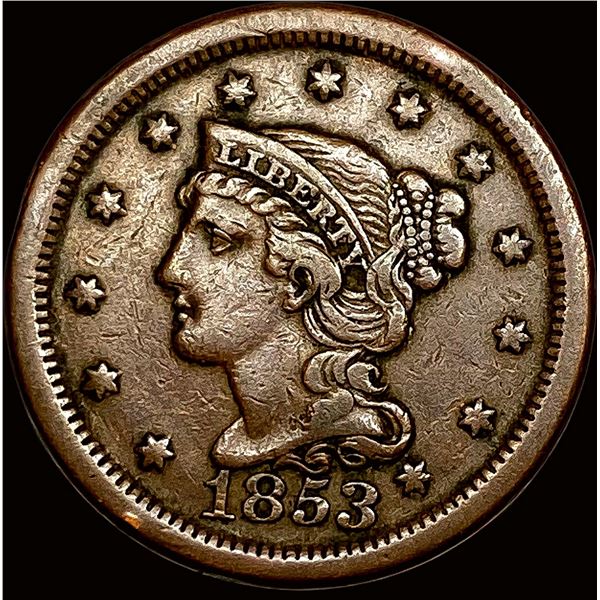1853 Braided Hair Large Cent NEARLY UNCIRCULATED