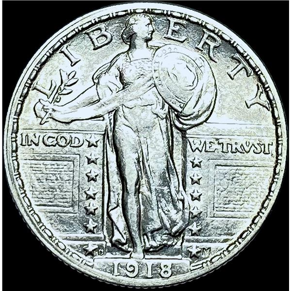 1918-D Standing Liberty Quarter CHOICE AU