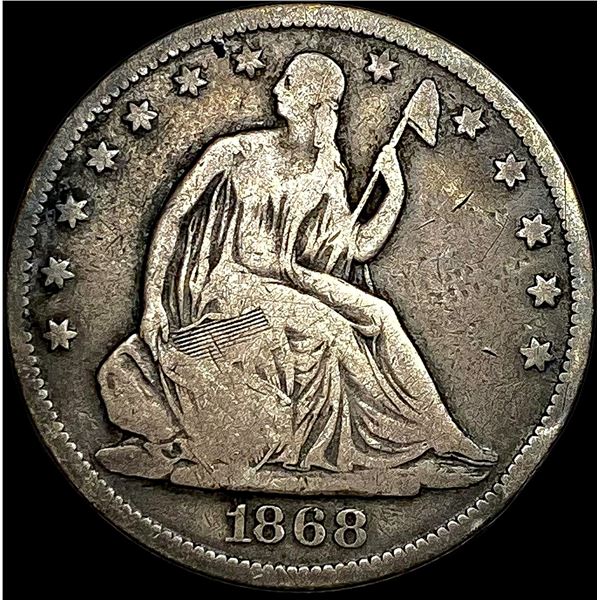 1868-S Seated Liberty Half Dollar LIGHTLY CIRCULATED