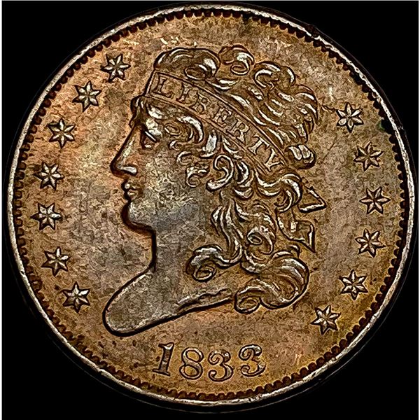 1833 Classic Head Half Cent CLOSELY UNCIRCULATED