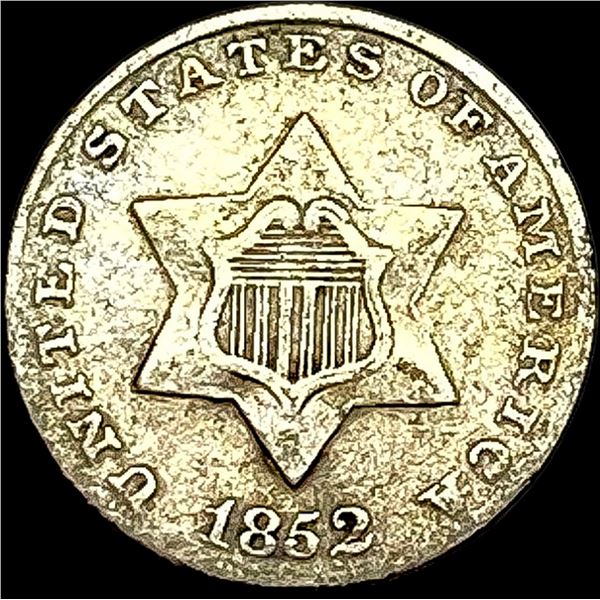 1852 Silver Three-Cent Piece LIGHTLY CIRCULATED