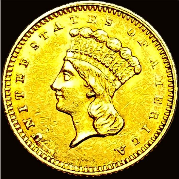 1862 Gold $1 Indian Princess Type 3 UNCIRCULATED