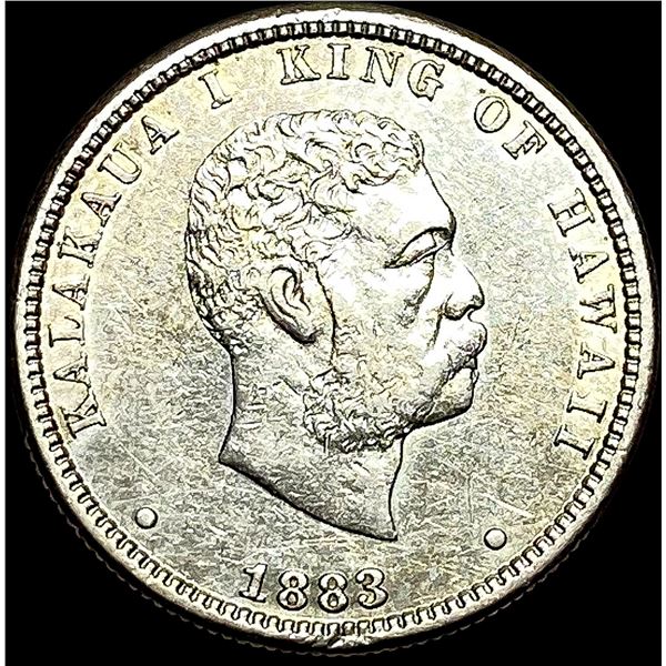 1883 Hawaii Silver Quarter Dollar CLOSELY UNCIRCULATED