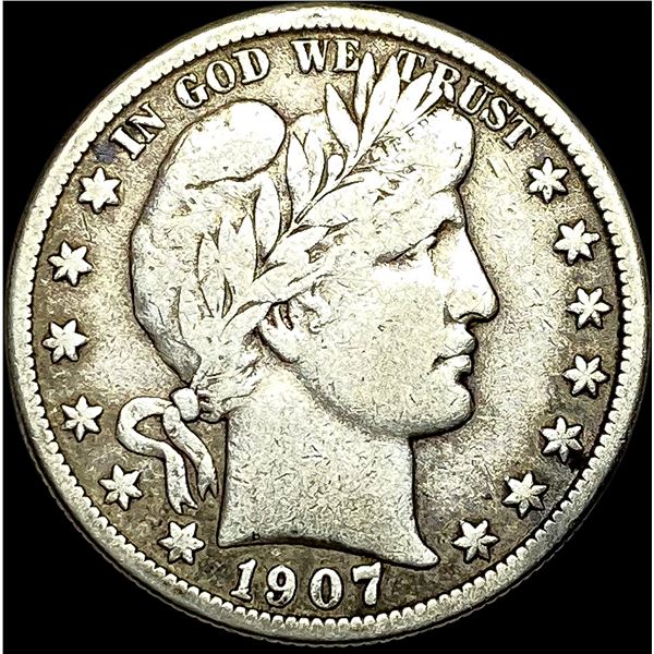 1907-O Silver Barber Half Dollar LIGHTLY CIRCULATED