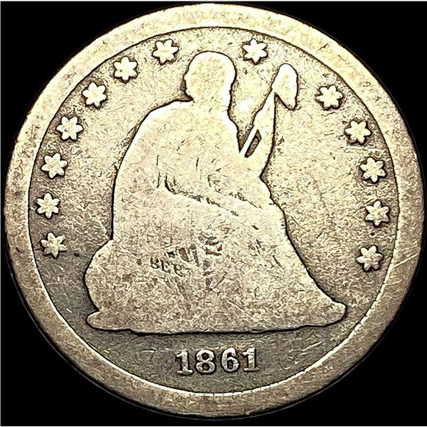 1861 Seated Liberty Quarter NICELY CIRCULATED
